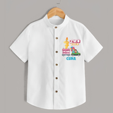 7th Birthday Shirt for Kids | Personalized Name Print - WHITE - 0 - 6 Months Old (Chest 23")
