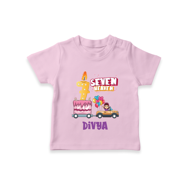 Fun 7 Year Old T Shirt | Perfect for Parties and Play - BABY PINK - 0-5 Months Old (Chest 17")