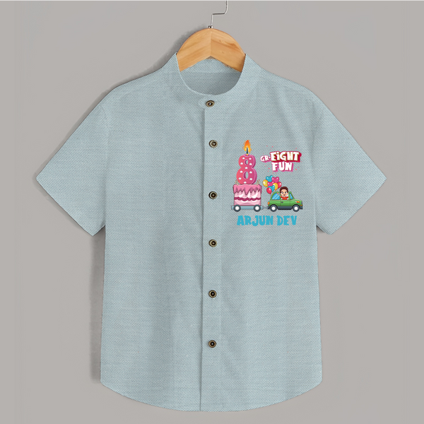 Fun Shirt for 8 Year Old | Name Print and Everyday Style - ARCTIC BLUE - 0 - 6 Months Old (Chest 23")