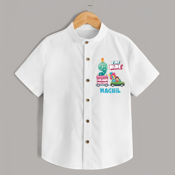 9 Year Old Birthday Shirt | Personalized Name Shirt - WHITE - 0 - 6 Months Old (Chest 23")