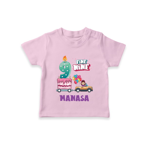 Fun 9 Year Old T Shirt | Personalized Cotton Tee - BABY PINK - 0-5 Months Old (Chest 17")