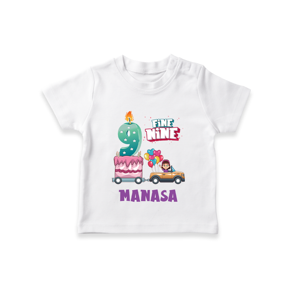 Fun 9 Year Old T Shirt | Personalized Cotton Tee - WHITE - 0-5 Months Old (Chest 17")