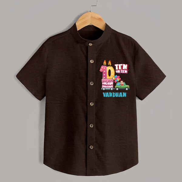 10th Birthday Shirt for Kids | Trendy and Comfy - CHOCOLATE BROWN - 0 - 6 Months Old (Chest 23")