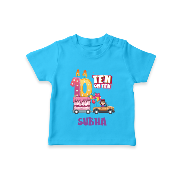 Trendy 10 Year Old T Shirt | Soft Cotton T Shirt - SKY BLUE - 0-5 Months Old (Chest 17")