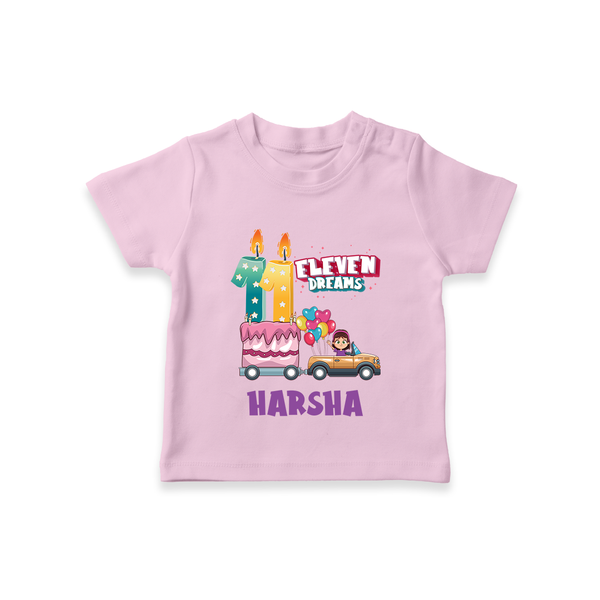 Stylish 11 Year Old T Shirt | Personalized Name Print - BABY PINK - 0-5 Months Old (Chest 17")