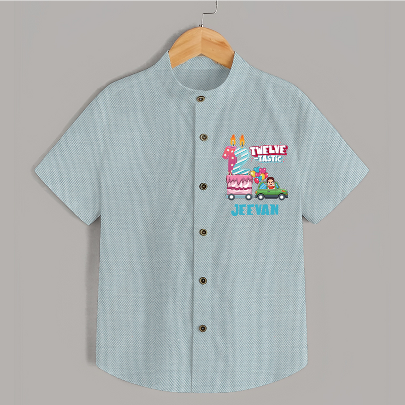 Cool 12th Birthday Shirt for Kids | Name Printed Shirt - ARCTIC BLUE - 0 - 6 Months Old (Chest 23")