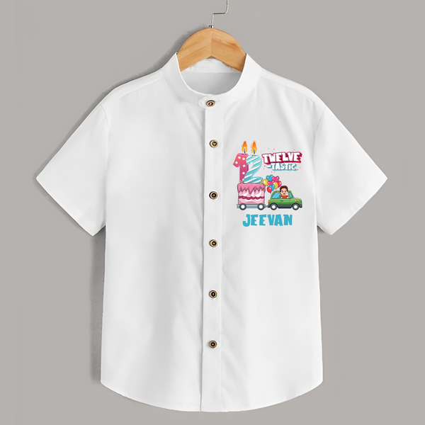 Cool 12th Birthday Shirt for Kids | Name Printed Shirt - WHITE - 0 - 6 Months Old (Chest 23")