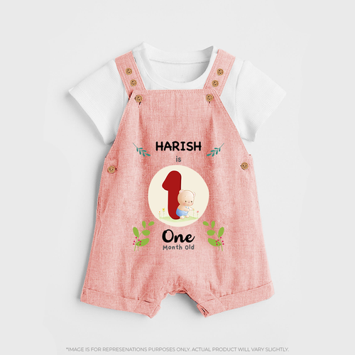 Customized Baby Dungaree Set | Celebrate 1st Month | Soft & Comfy Fit Dungaree Set