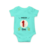 Mark your little one's first month with a personalized romper/onesie featuring their name! - ARCTIC BLUE - 0 - 3 Months Old (Chest 16")