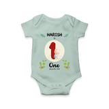 Mark your little one's first month with a personalized romper/onesie featuring their name! - MINT GREEN - 0 - 3 Months Old (Chest 16")
