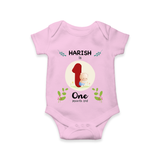 Mark your little one's first month with a personalized romper/onesie featuring their name! - PINK - 0 - 3 Months Old (Chest 16")