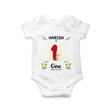 Celebrate one month of joy with our delightful customized Romper For Babies - WHITE - 0 - 3 Months Old (Chest 16")