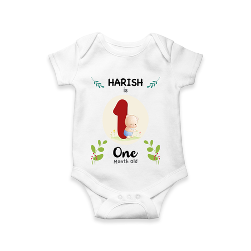 Mark your little one's first month with a personalized romper/onesie featuring their name!