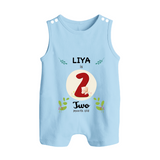Customized Baby Romper Suit/ Sleeveless Romper | Celebrate 2nd Month | Soft & Comfy Fit Romper Suit/ Sleeveless Romper - BABY BLUE - 0 - 5 Months Old (Chest 18")