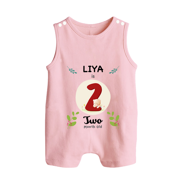Customized Baby Romper Suit/ Sleeveless Romper | Celebrate 2nd Month | Soft & Comfy Fit Romper Suit/ Sleeveless Romper - BABY PINK - 0 - 5 Months Old (Chest 18")