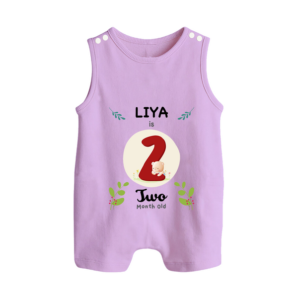 Customized Baby Romper Suit/ Sleeveless Romper | Celebrate 2nd Month | Soft & Comfy Fit Romper Suit/ Sleeveless Romper - LILAC - 0 - 5 Months Old (Chest 18")