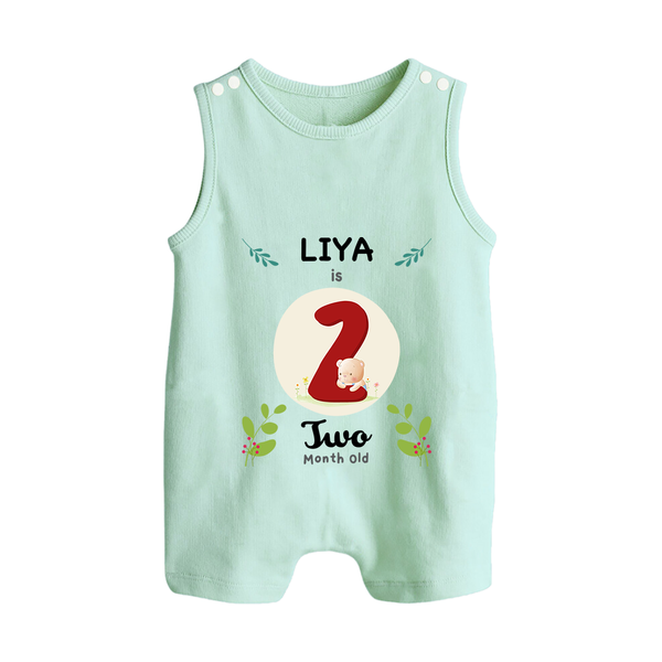 Customized Baby Romper Suit/ Sleeveless Romper | Celebrate 2nd Month | Soft & Comfy Fit Romper Suit/ Sleeveless Romper - MINT GREEN - 0 - 5 Months Old (Chest 18")