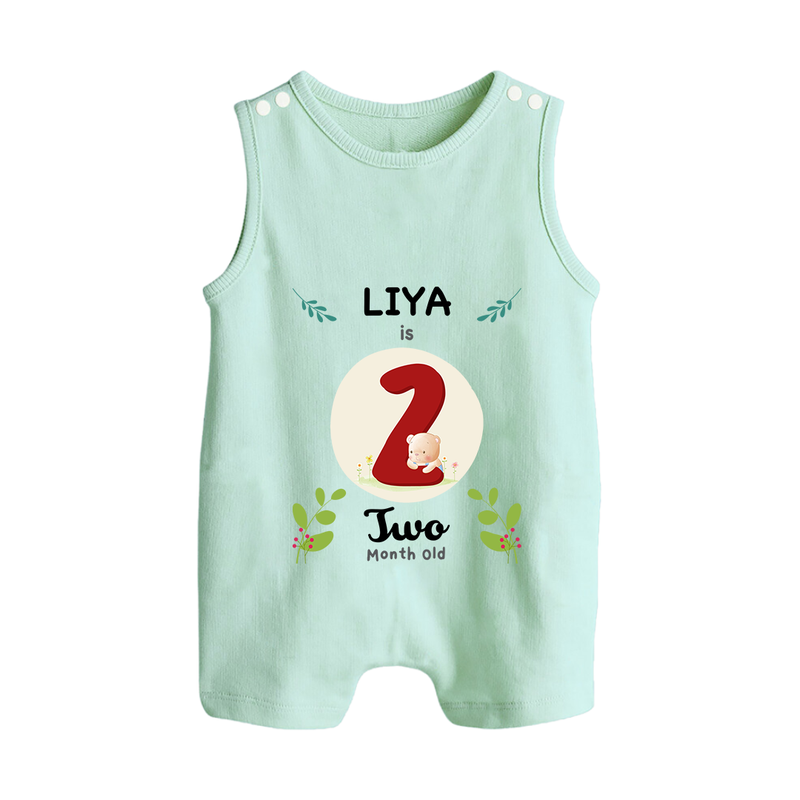 Celebrate Two month of joy with our delightful customized Romper Suit For Babies - MINT GREEN - 0 - 5 Months Old (Chest 18")