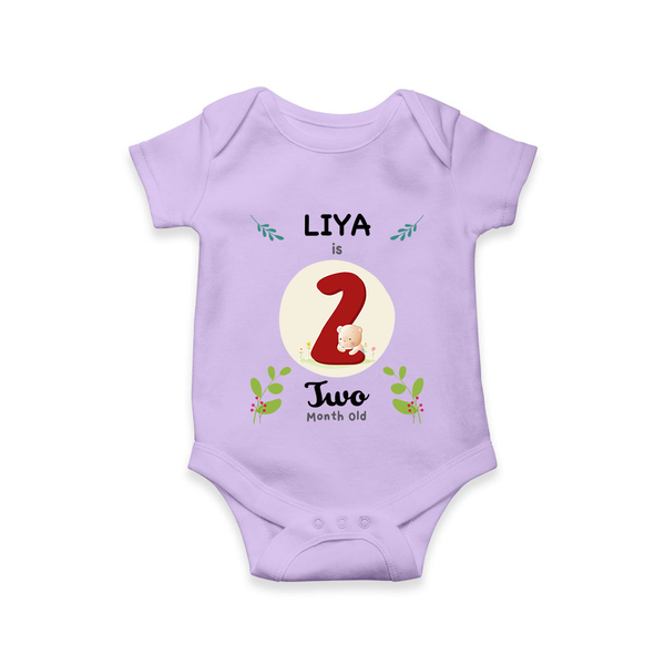 Customized Baby Romper/Onesie | Celebrate 2nd Month | Soft & Comfy Fit - LILAC - New Born (Chest 14")