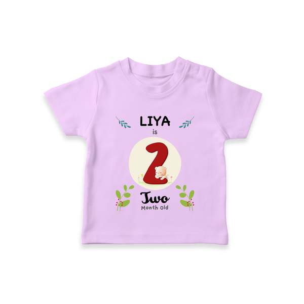 Customized Baby T-Shirt | Celebrate 2nd Month | Soft & Comfy Fit T-Shirt - LILAC - 0-5 Months Old (Chest 17")