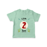 Customized Baby T-Shirt | Celebrate 2nd Month | Soft & Comfy Fit T-Shirt - MINT GREEN - 0-5 Months Old (Chest 17")