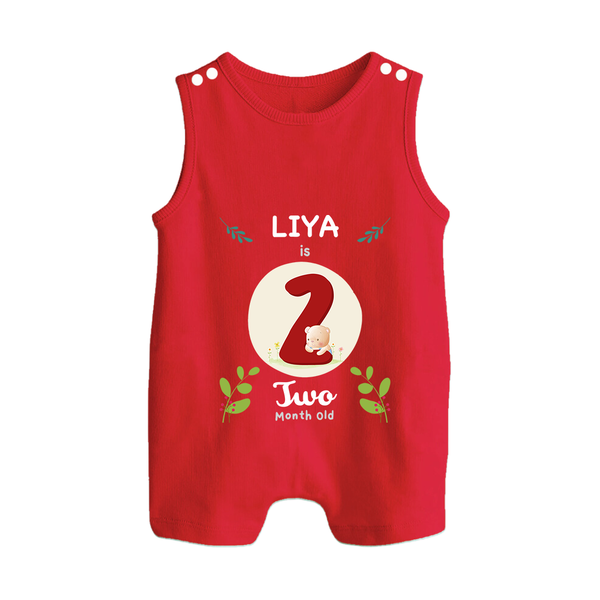 Customized Baby Romper Suit/ Sleeveless Romper | Celebrate 2nd Month | Soft & Comfy Fit Romper Suit/ Sleeveless Romper - RED - 0 - 5 Months Old (Chest 18")