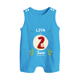 Celebrate Two month of joy with our delightful customized Romper Suit For Babies - ROYAL BLUE - 0 - 5 Months Old (Chest 18")