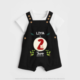 Celebrate Two month of joy with our delightful customized Dungaree Set For Babies - BLACK - 0 - 5 Months Old (Chest 18")