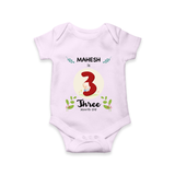 Celebrate Three month of joy with our delightful customized Romper For Babies - LILAC - 0 - 3 Months Old (Chest 16")