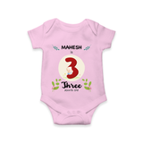 Mark your little one's Third month with a personalized romper/onesie featuring their name! - PINK - 0 - 3 Months Old (Chest 16")