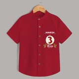 Mark your little one's 3rd month Birthday with a personalized Shirt featuring their name! - RED - 0 - 6 Months Old (Chest 21")