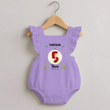 Customized Baby Romper Frock | Celebrate 5th Month | Soft & Comfy Fit Romper Frock - LILAC - 0 - 3 Months Old (Chest 19")