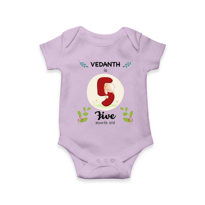 Mark your little one's Fifth month with a personalized romper/onesie featuring their name!