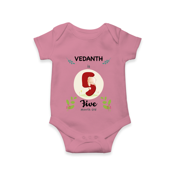 Customized Baby Romper/Onesie | Celebrate 5th Month | Soft & Comfy Fit - ONION - New Born (Chest 14")
