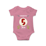 Celebrate Five month of joy with our delightful customized Romper For Babies - ONION - 0 - 3 Months Old (Chest 16")