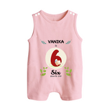 Celebrate Six month of joy with our delightful customized Romper Suit For Babies - BABY PINK - 0 - 5 Months Old (Chest 18")