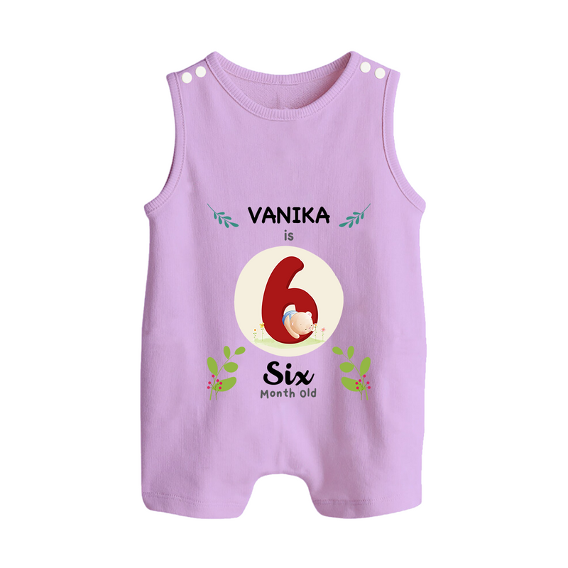 Celebrate Six month of joy with our delightful customized Romper Suit For Babies - LILAC - 0 - 5 Months Old (Chest 18")