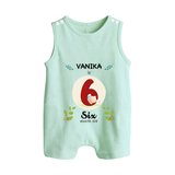 Celebrate Six month of joy with our delightful customized Romper Suit For Babies - MINT GREEN - 0 - 5 Months Old (Chest 18")