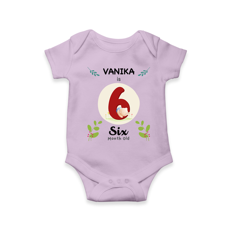 Mark your little one's Sixth month with a personalized romper/onesie featuring their name!