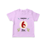 Celebrate Six month of joy with our delightful customized T-Shirt For Babies - LILAC - 0-5 Months Old (Chest 17")