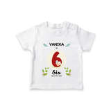 Celebrate Six month of joy with our delightful customized T-Shirt For Babies - WHITE - 0-5 Months Old (Chest 17")