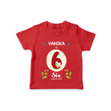 Celebrate The 6th Month Birthday Custom T-Shirt, Personalized with your little one's name - RED - 0 - 5 Months Old (Chest 17")