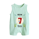 Celebrate Seven month of joy with our delightful customized Romper Suit For Babies - MINT GREEN - 0 - 5 Months Old (Chest 18")