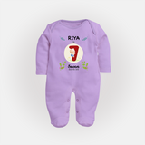 Celebrate Seven month of joy with our delightful customized Sleep Suit For Babies - LILAC - New Born (Chest 7.5")