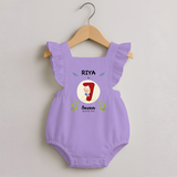 Customized Baby Romper Frock | Celebrate 7th Month | Soft & Comfy Fit Romper Frock - LILAC - 0 - 3 Months Old (Chest 19")