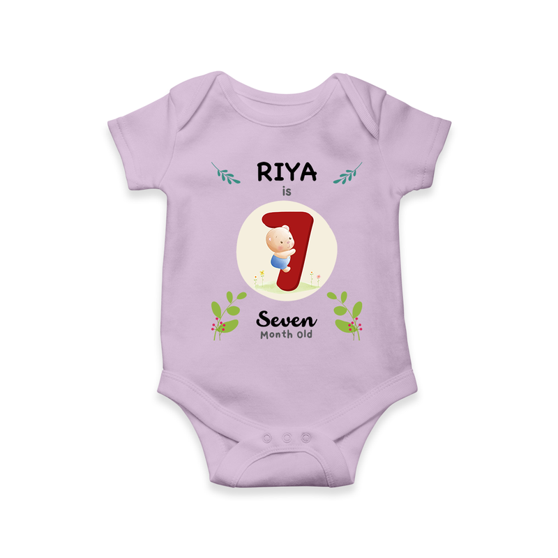 Mark your little one's Seventh month with a personalized romper/onesie featuring their name!