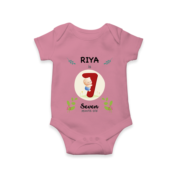 Customized Baby Romper/Onesie | Celebrate 7th Month | Soft & Comfy Fit - ONION - New Born (Chest 14")