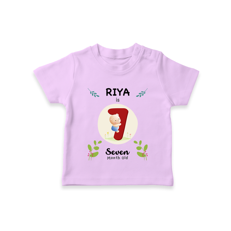 Celebrate Seven month of joy with our delightful customized T-Shirt For Babies - LILAC - 0-5 Months Old (Chest 17")