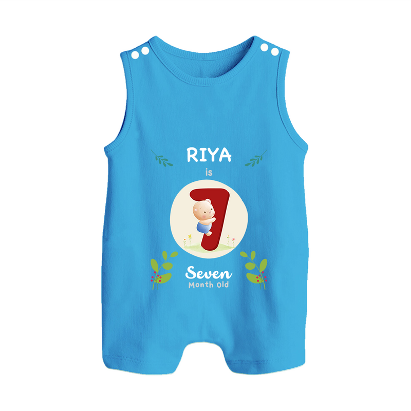 Celebrate Seven month of joy with our delightful customized Romper Suit For Babies - ROYAL BLUE - 0 - 5 Months Old (Chest 18")