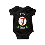 Mark your little one's Seventh month with a personalized romper/onesie featuring their name! - BLACK - 0 - 3 Months Old (Chest 16")